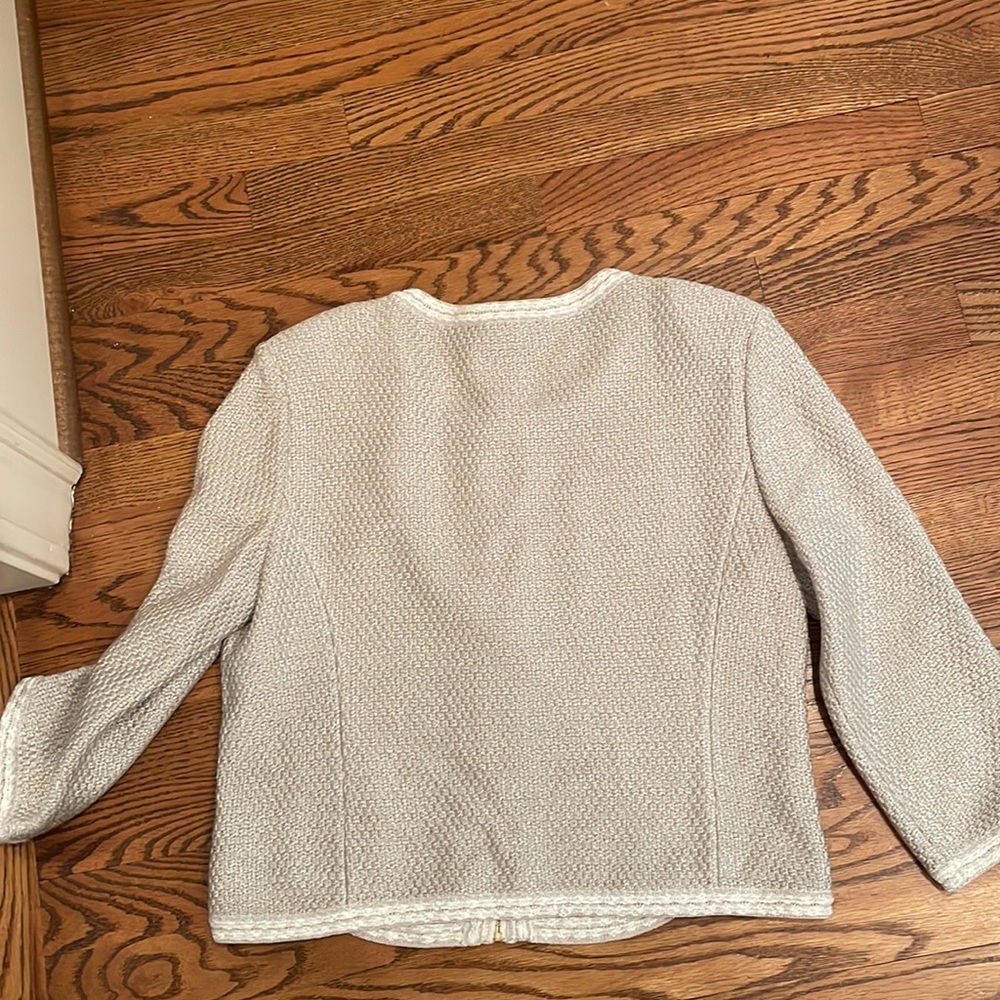 St. John Tan Knit Skirt Suit - Picture 4 of 7